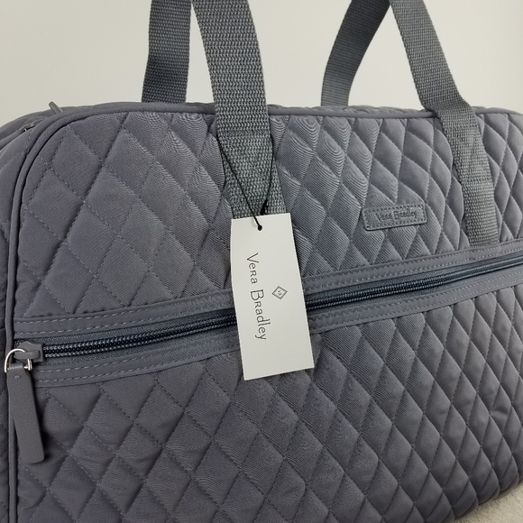 Vera Bradley Carbon Gray Medium Traveler Bag NWT - Picture 2 of 8